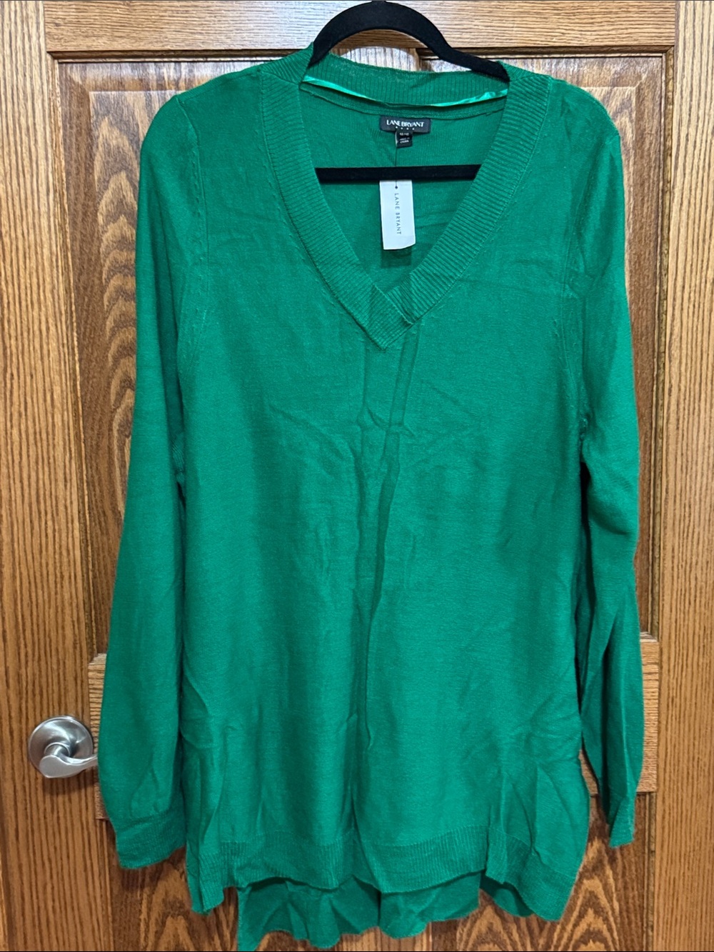 Lane Bryant Emerald Green V-Neck Lightweight Sweater